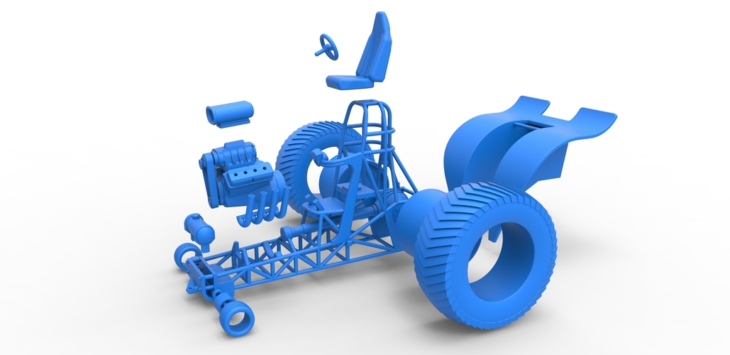 Fun short Super modified Pulling tractor 1:25 3D Print 488004