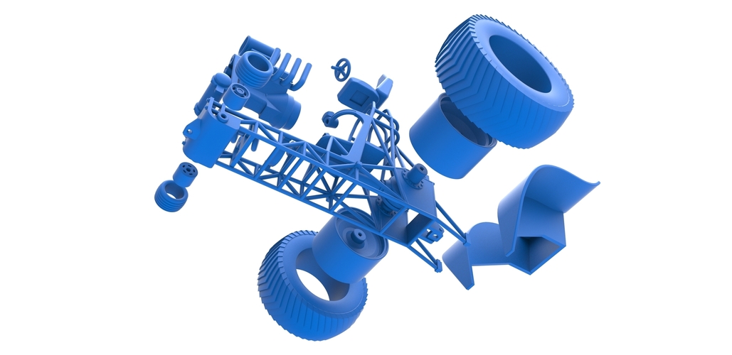 Diecast fun short Super modified Pulling tractor 1:25 3D Print 488005