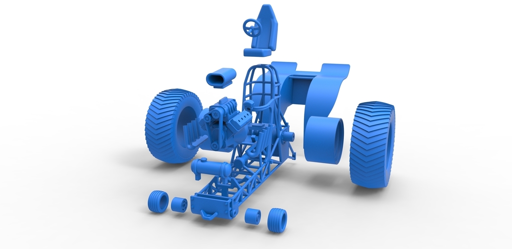 Diecast fun short Super modified Pulling tractor 1:25 3D Print 488006