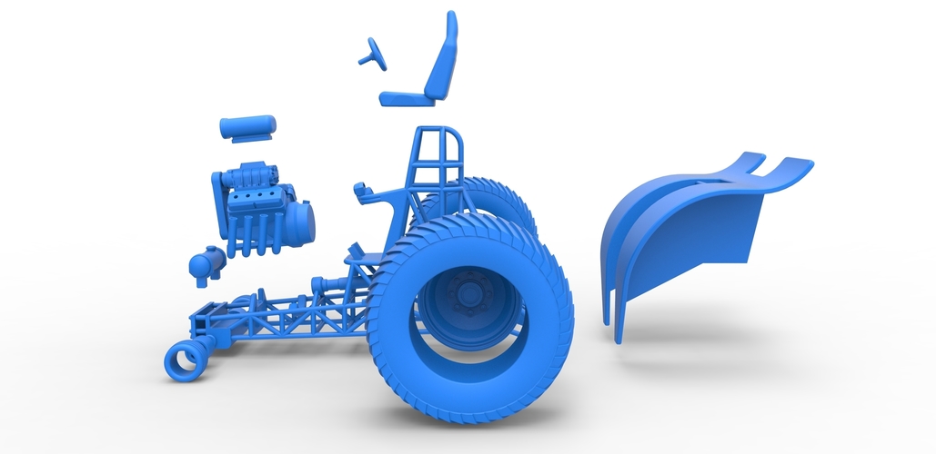Diecast fun short Super modified Pulling tractor 1:25 3D Print 488007