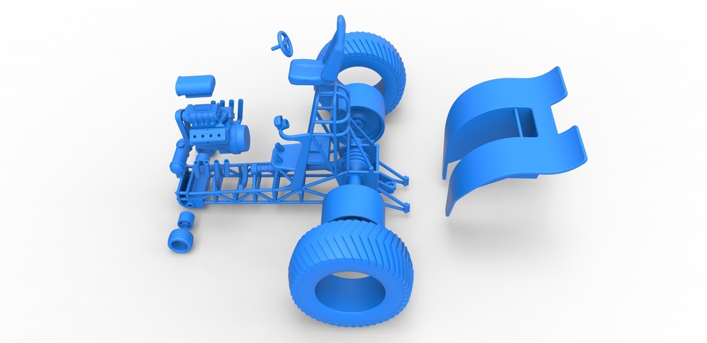 Diecast fun short Super modified Pulling tractor 1:25 3D Print 488008