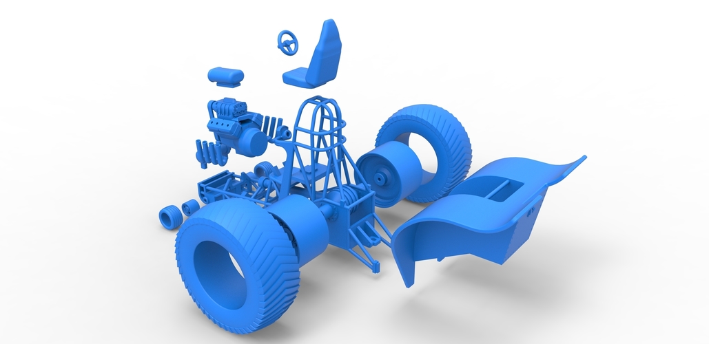 Diecast fun short Super modified Pulling tractor 1:25 3D Print 488009