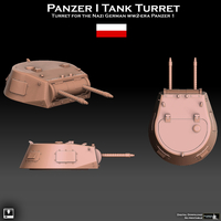 Small Panzer 1 Tank Turret 3D Printing 488046