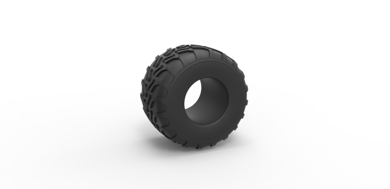 Diecast Monster Jam tire 11 Scale 1:25