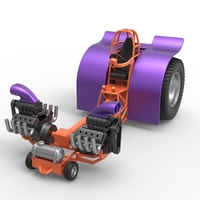 Pulling tractor with 2 engines V8 Version 3 Scale 1:25 - Thumbnail 4