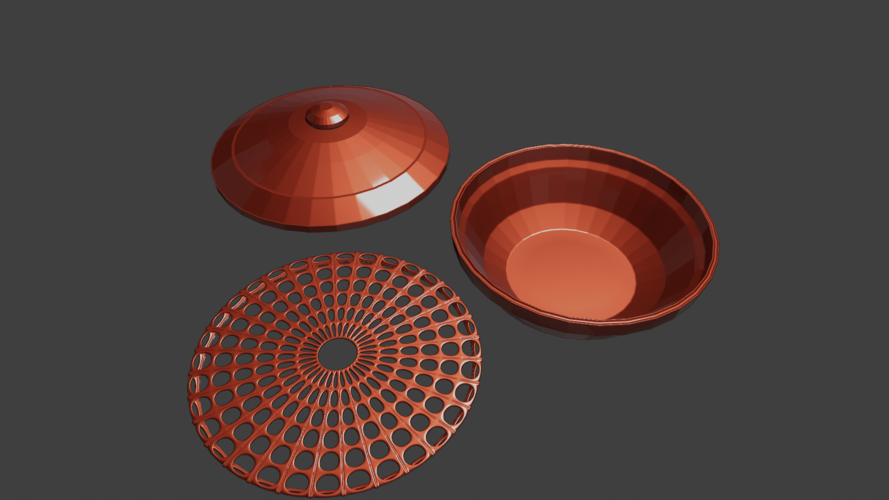 CASSEROLE BOWL HIGH POLY 3D Print 488362