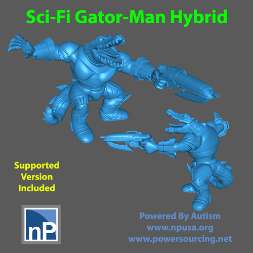 SciFi Gator-Man Hybrid 01 3D Print 488376