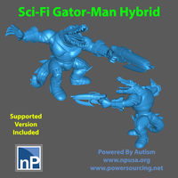 Small SciFi Gator-Man Hybrid 01 3D Printing 488376