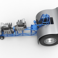 Pulling tractor with 2 engines V8 Version 4 Scale 1:25 - Thumbnail 9