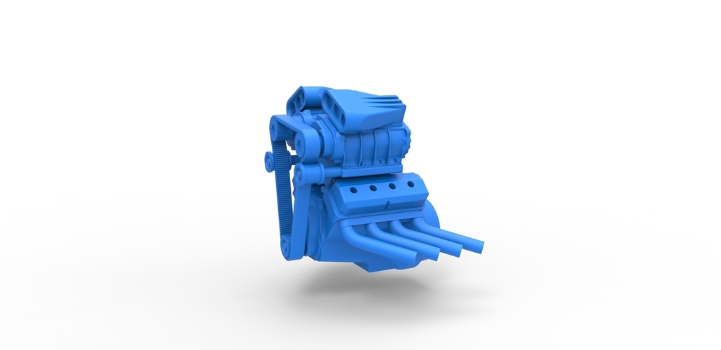 Diecast engine V8 double supercharger Version 3 Scale 1:25 3D Print 489267