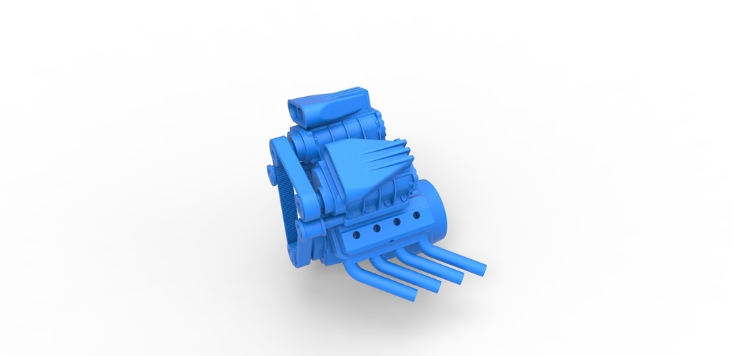 Diecast engine V8 double supercharger Version 3 Scale 1:25 3D Print 489268