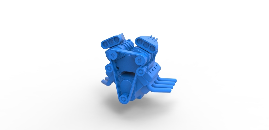 Diecast engine V8 double supercharger Version 3 Scale 1:25 3D Print 489270
