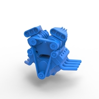 Diecast engine V8 double supercharger Version 3 Scale 1:25 - Thumbnail 4