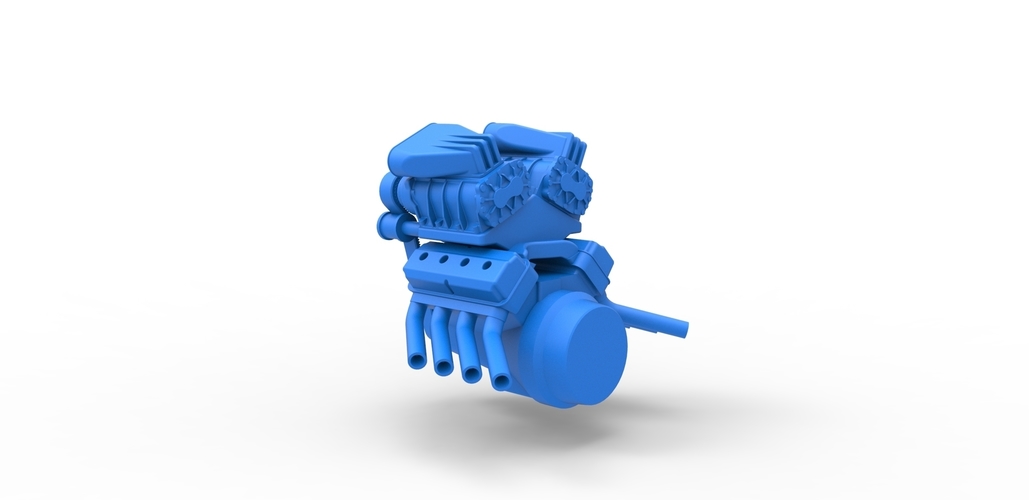 Diecast engine V8 double supercharger Version 3 Scale 1:25 3D Print 489277