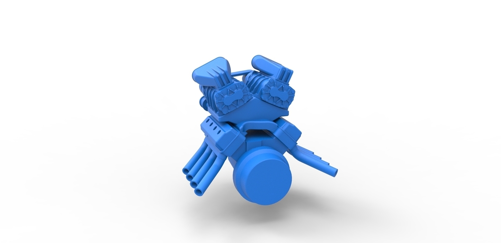 Diecast engine V8 double supercharger Version 3 Scale 1:25 3D Print 489278