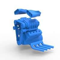 Diecast engine V8 double supercharger Version 3 Scale 1:25 - Thumbnail 15