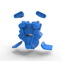 Diecast engine V8 double supercharger Version 3 Scale 1:25 - Thumbnail 17