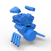 Diecast engine V8 double supercharger Version 3 Scale 1:25 - Thumbnail 19