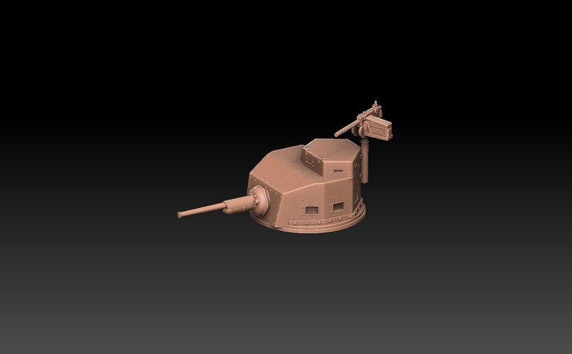 M2A4 Tank Turret 3D Print 489347