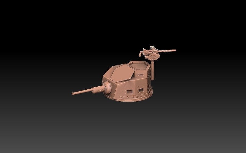 M2A4 Tank Turret 3D Print 489351