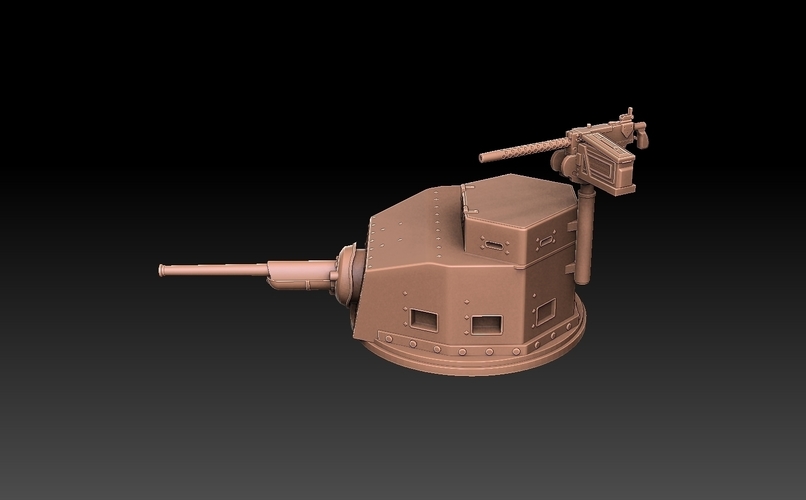 M2A4 Tank Turret 3D Print 489353