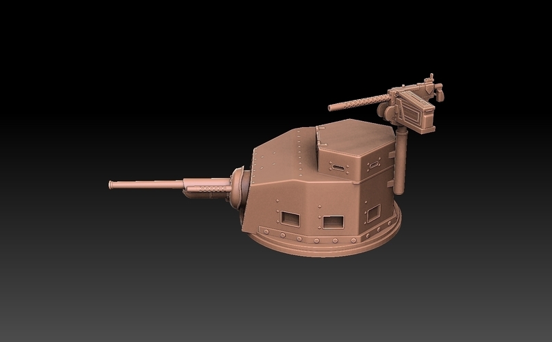 M2A4 Tank Turret 3D Print 489354