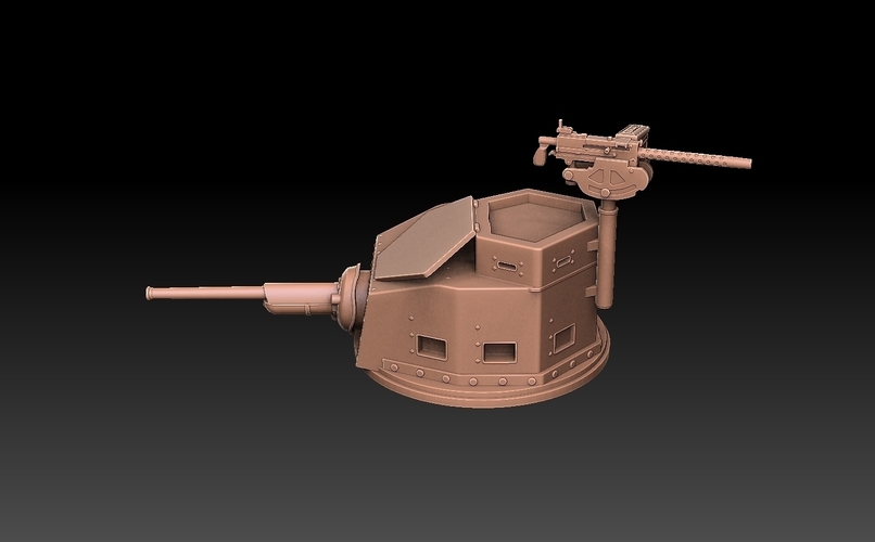 M2A4 Tank Turret 3D Print 489356