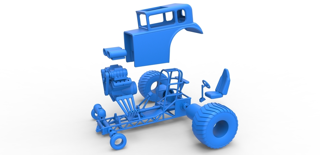 Mini Rod pulling tractor 5 Scale 1:25 3D Print 489382