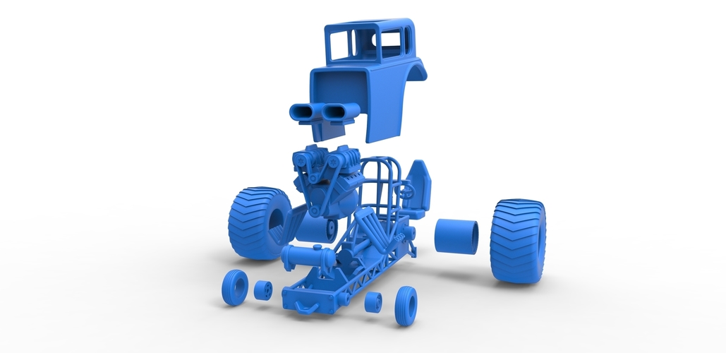 Mini Rod pulling tractor 5 Scale 1:25 3D Print 489385