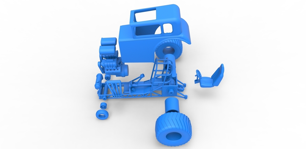 Mini Rod pulling tractor 5 Scale 1:25 3D Print 489387