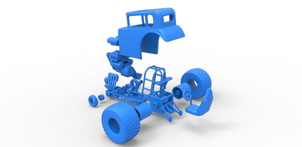 Mini Rod pulling tractor 5 Scale 1:25 3D Print 489388