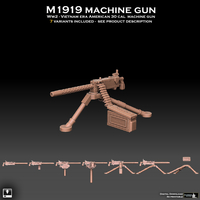 Small M1919 Browning 30 cal Machine Gun 3D Printing 489437
