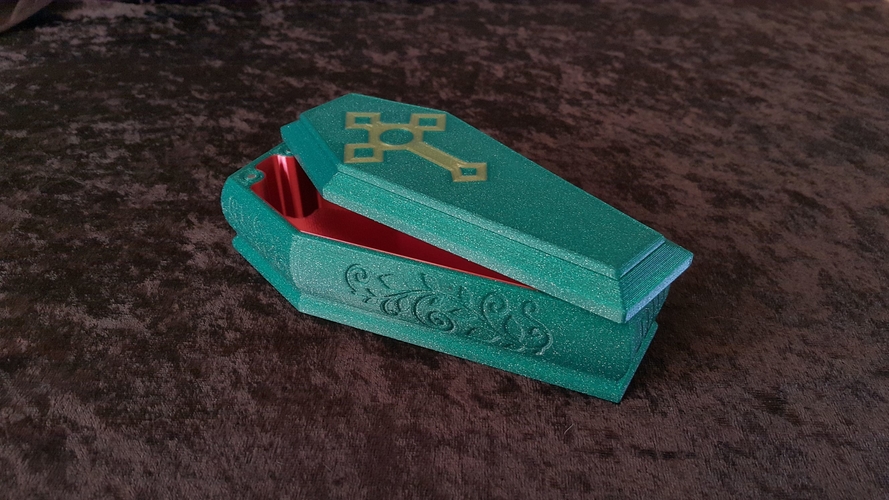 COFFIN BOX WITH MAGNETIC LID 3D Print 489888