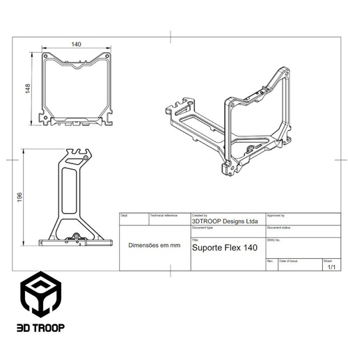 GPU FLEX SUPPORT 140MM FAN 3D Print 490523