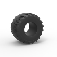Small Diecast Monster Jam tire 15 Scale 1:25 3D Printing 490785
