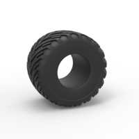 Small Diecast Monster Jam tire 16 Scale 1:25 3D Printing 490793