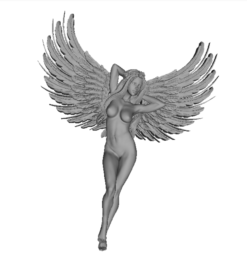 ANGEL GIRL NAKED WINGS 3D PRINT STATUE MODEL
