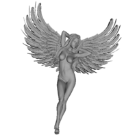 Small ANGEL GIRL NAKED WINGS 3D PRINT STATUE MODEL 3D Printing 490895