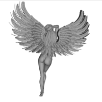 ANGEL GIRL NAKED WINGS 3D PRINT STATUE MODEL - Thumbnail 2
