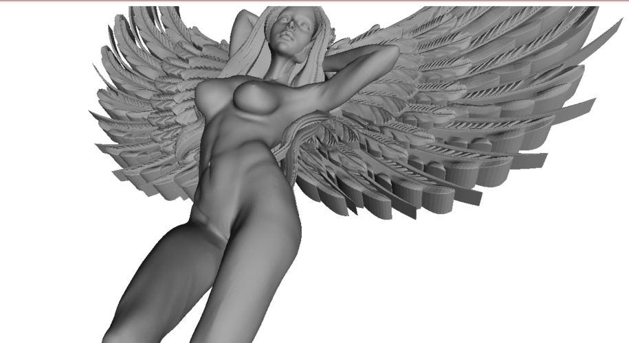 ANGEL GIRL NAKED WINGS 3D PRINT STATUE MODEL 3D Print 490898