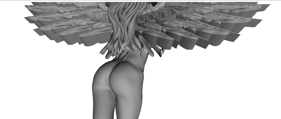 ANGEL GIRL NAKED WINGS 3D PRINT STATUE MODEL 3D Print 490900