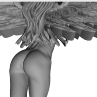 ANGEL GIRL NAKED WINGS 3D PRINT STATUE MODEL - Thumbnail 5