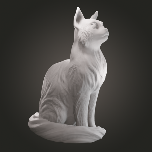 3D Printed Cat sitting by YellowDay | Pinshape