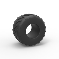 Diecast Monster Jam tire 17 Scale 1:25 - Thumbnail 1