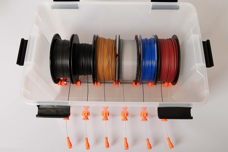 Filament dry box with fast filament change up to 6 spools 3D Print 491549