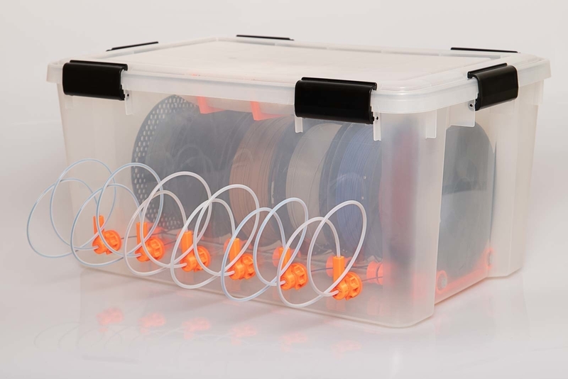 Filament dry box with fast filament change up to 6 spools