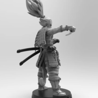 Anime character design The Samurai katana horizontal - Thumbnail 2