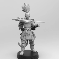 Anime character design The Samurai katana horizontal - Thumbnail 3