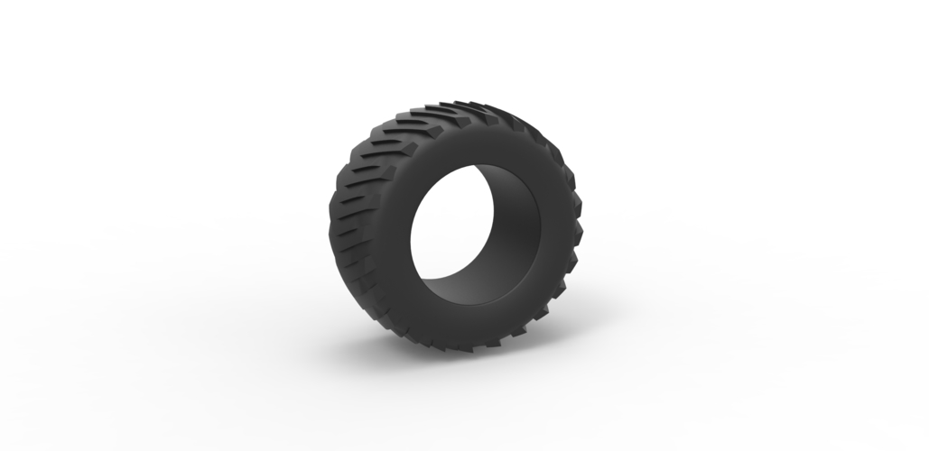 Pulling tractor rear tire 3 Scale 1:25 3D Print 492010