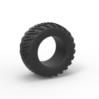 Small Pulling tractor rear tire 3 Scale 1:25 3D Printing 492010